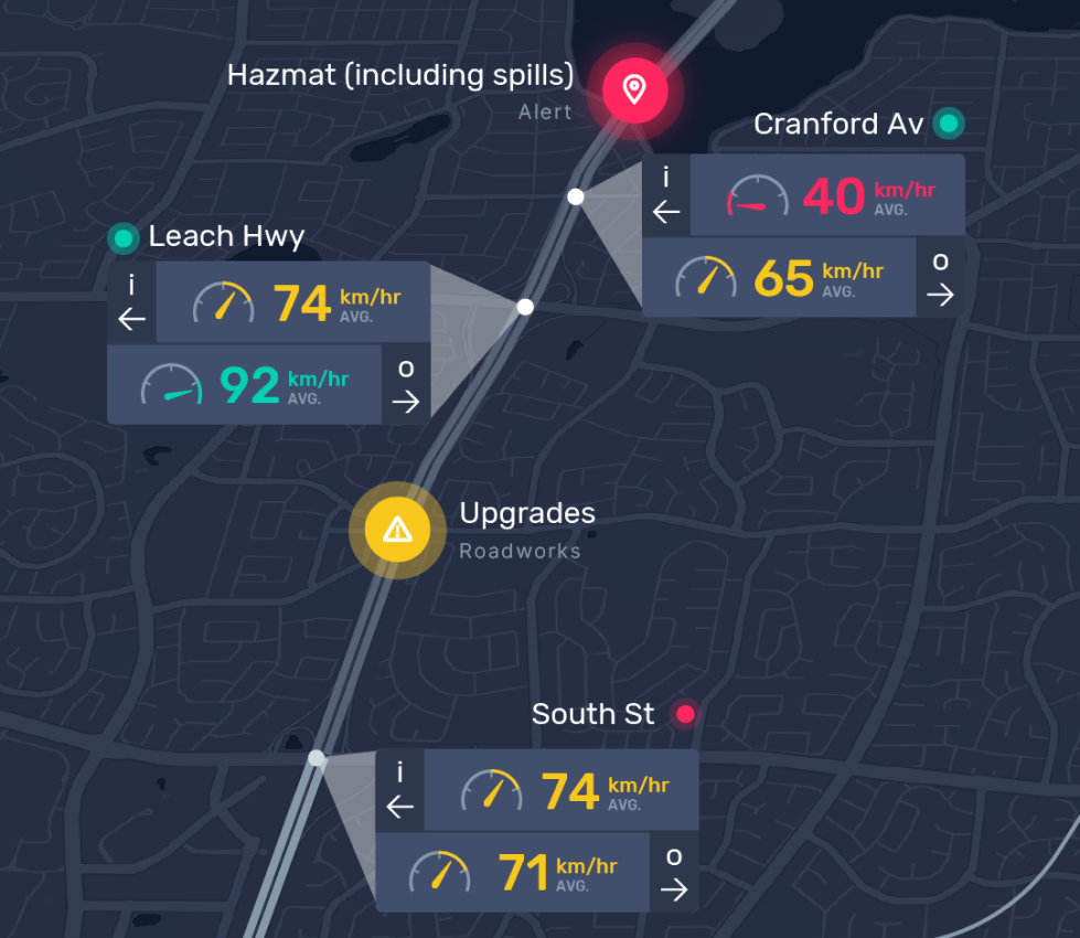 Main Roads WA Real Time Insights component